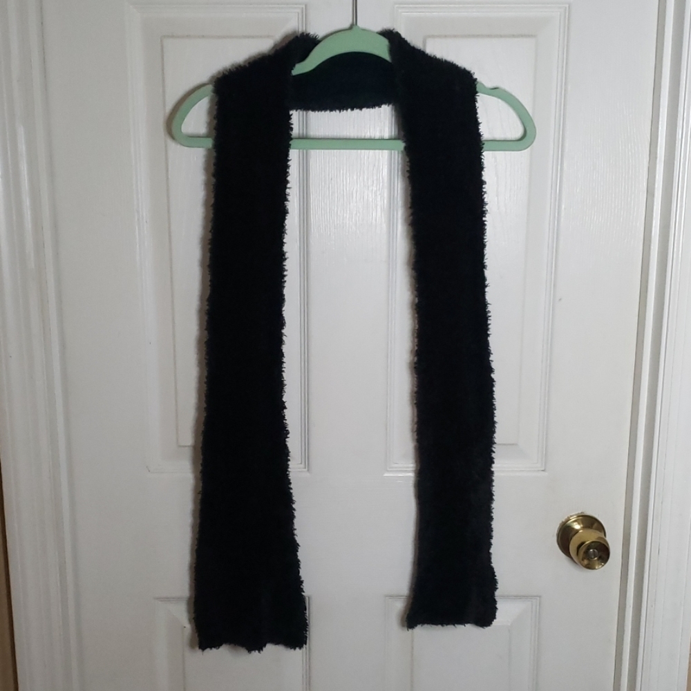 Adorable black teddy scarf 74"L